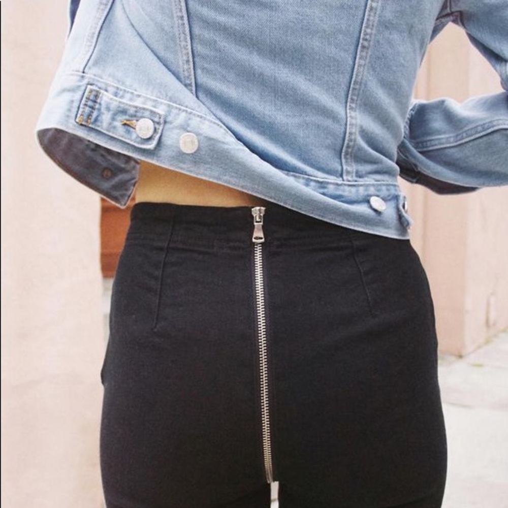 BDG High-Waist Black Flare Jeans with Back Zip